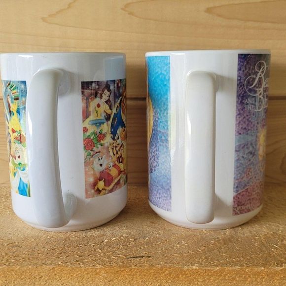 Disney Set of 2 Collectible Coffee Mugs, Beauty and the Beast full sized cups - Picture 7 of 16